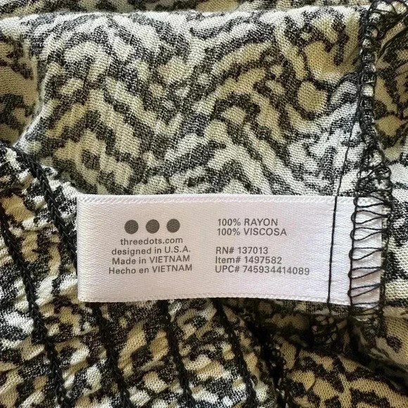 Thee Dots Black and White Print Wide Leg Pants - Picture 6 of 6